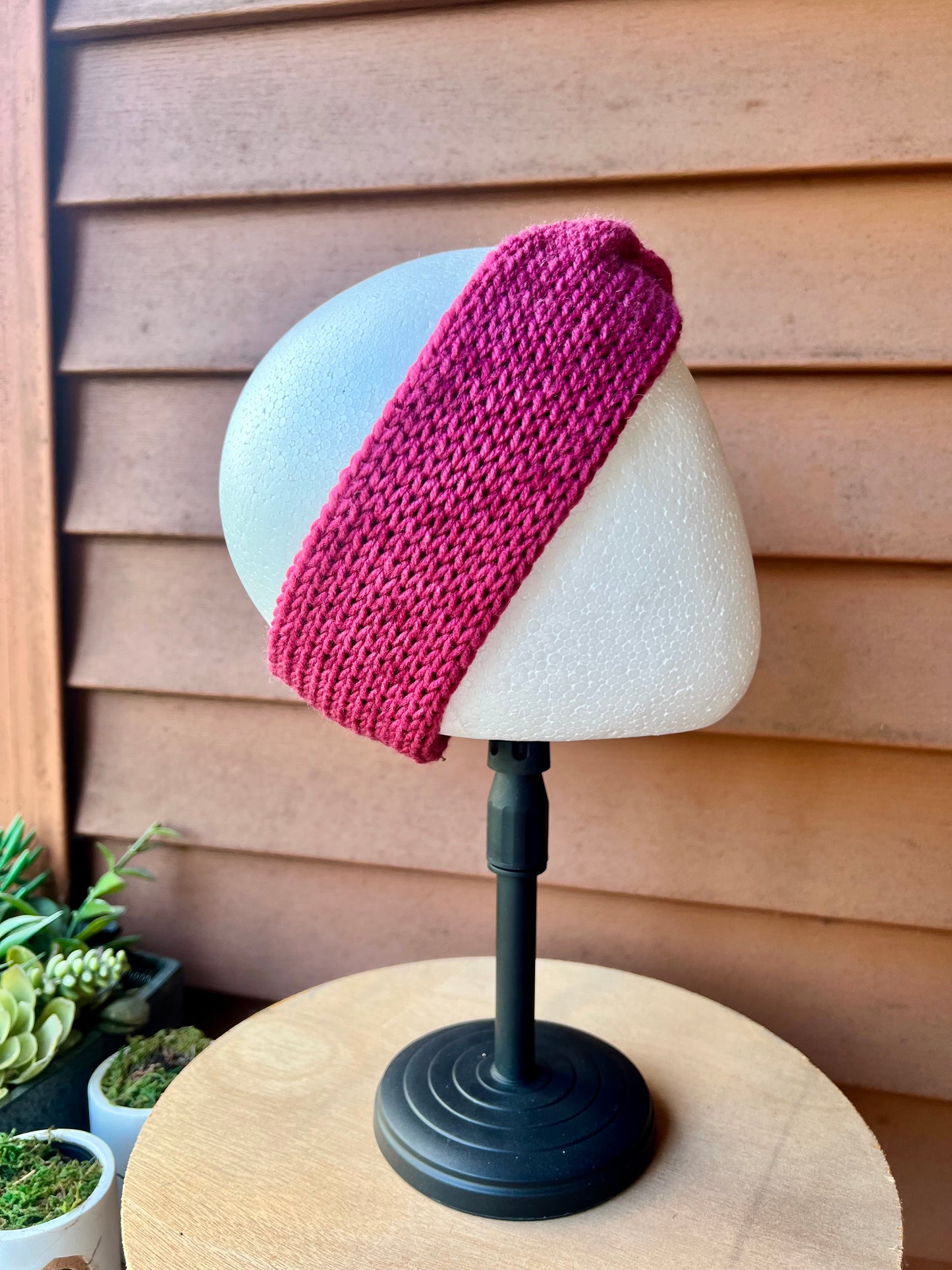 Maroon Knit Ear Warmer