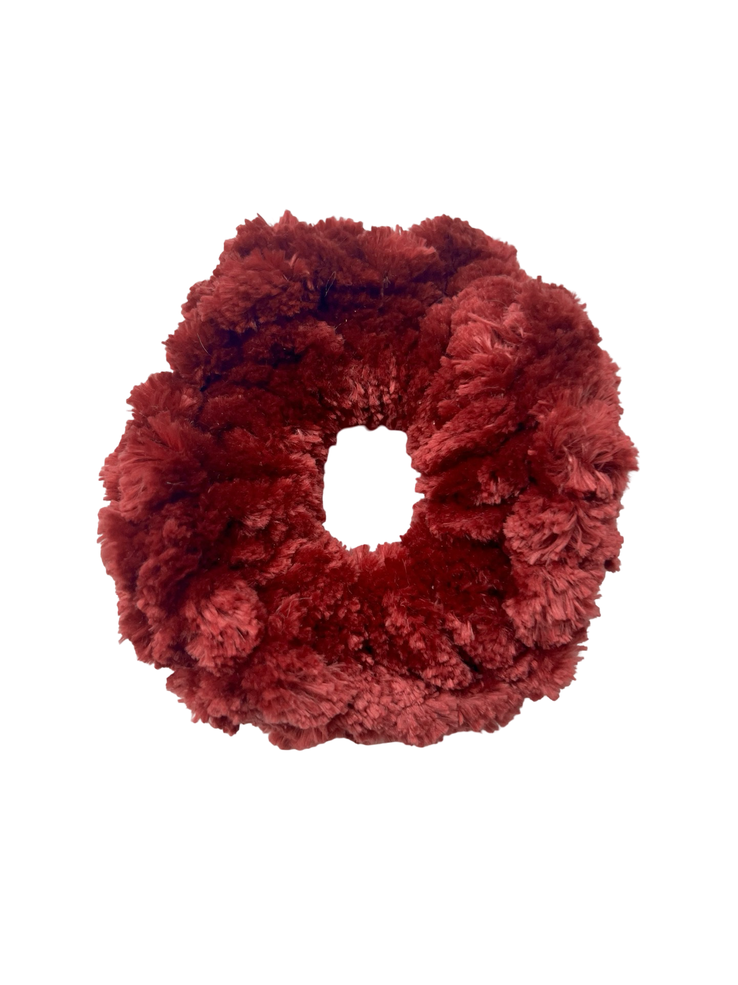Wine Velvet Bulky Crochet Scrunchie