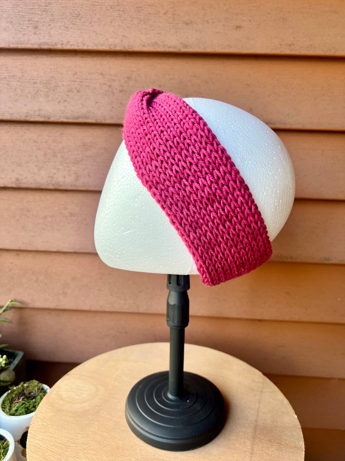Maroon Knit Ear Warmer