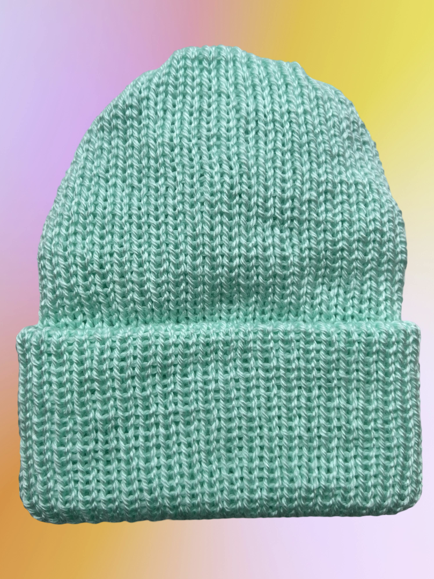 Solid Mint Reversible Knit Beanie