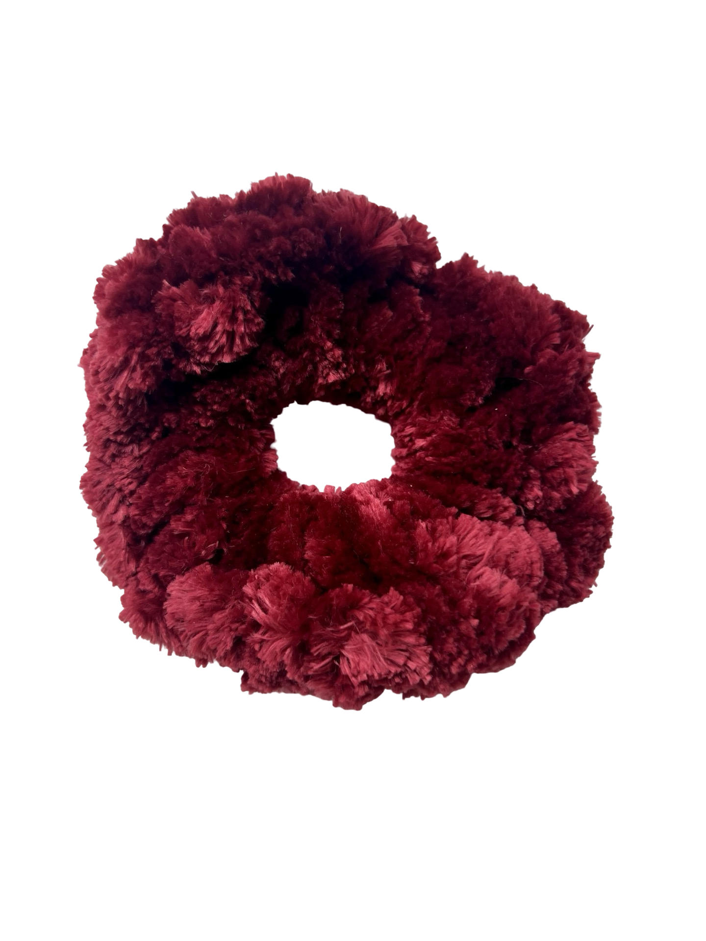 Wine Velvet Bulky Crochet Scrunchie