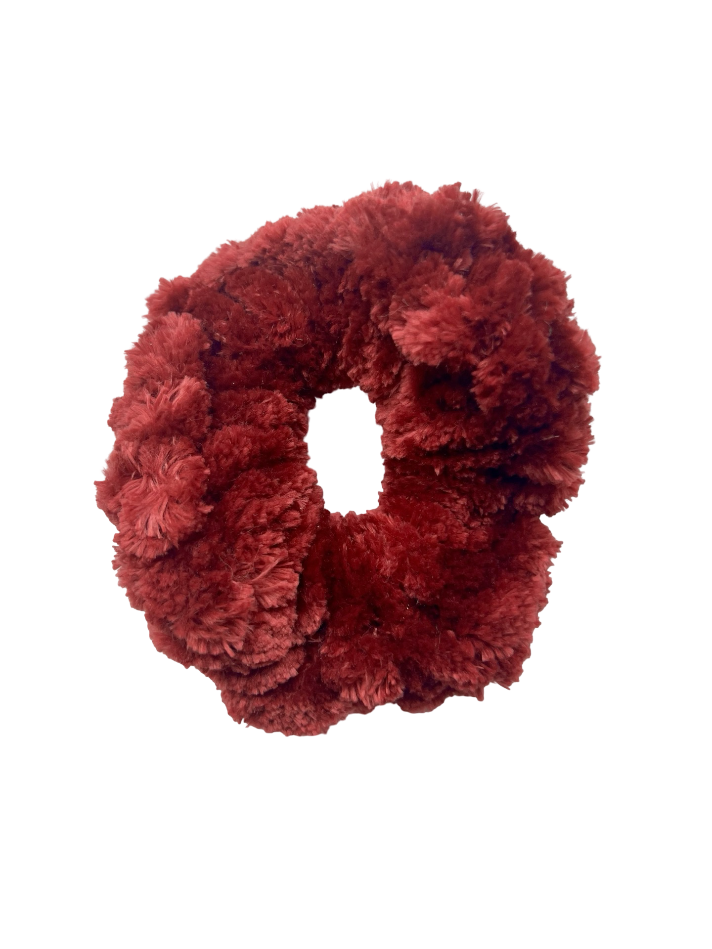 Wine Velvet Bulky Crochet Scrunchie