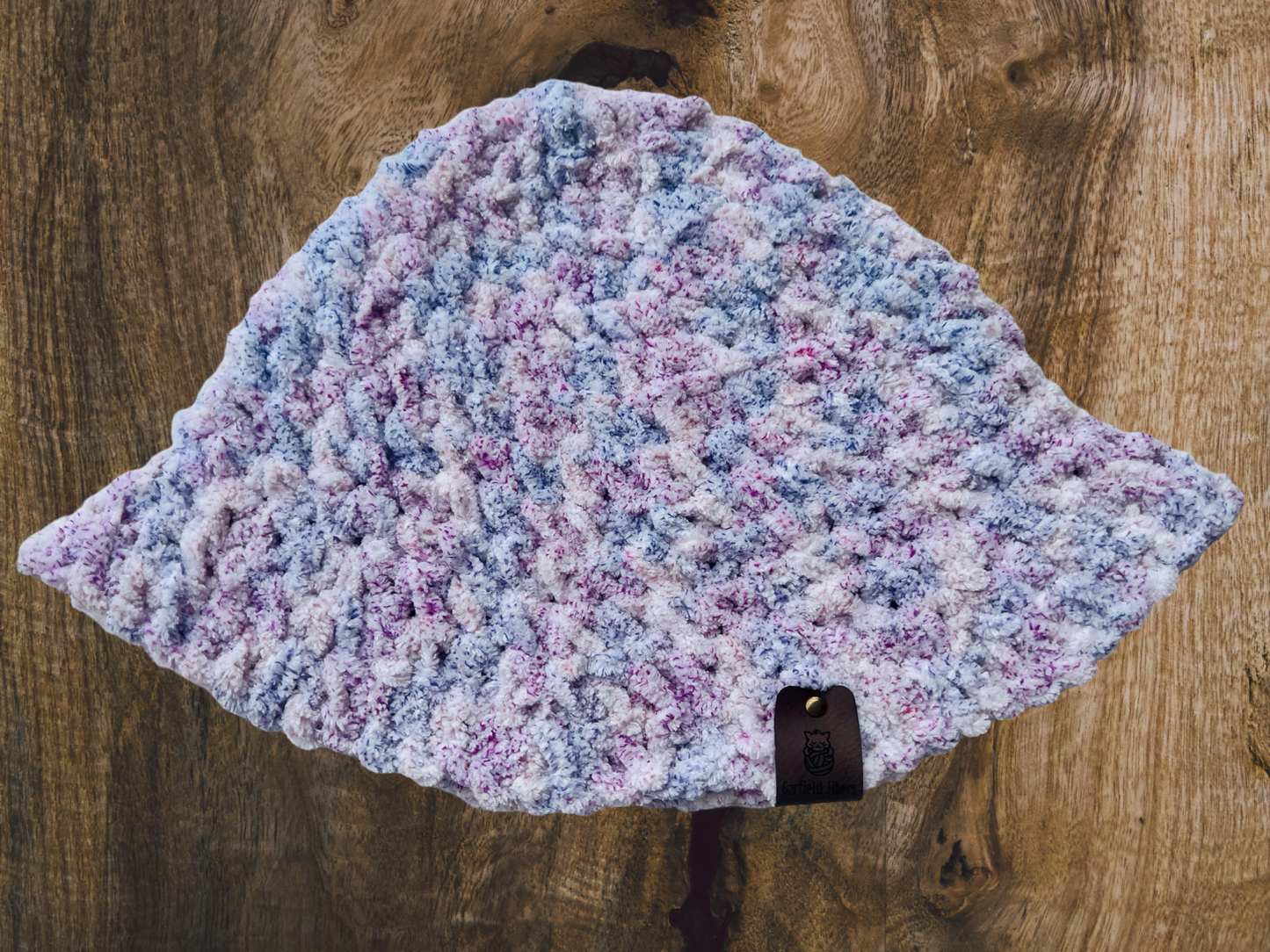 Lilac Cloud Chenille Crochet Bucket Hat