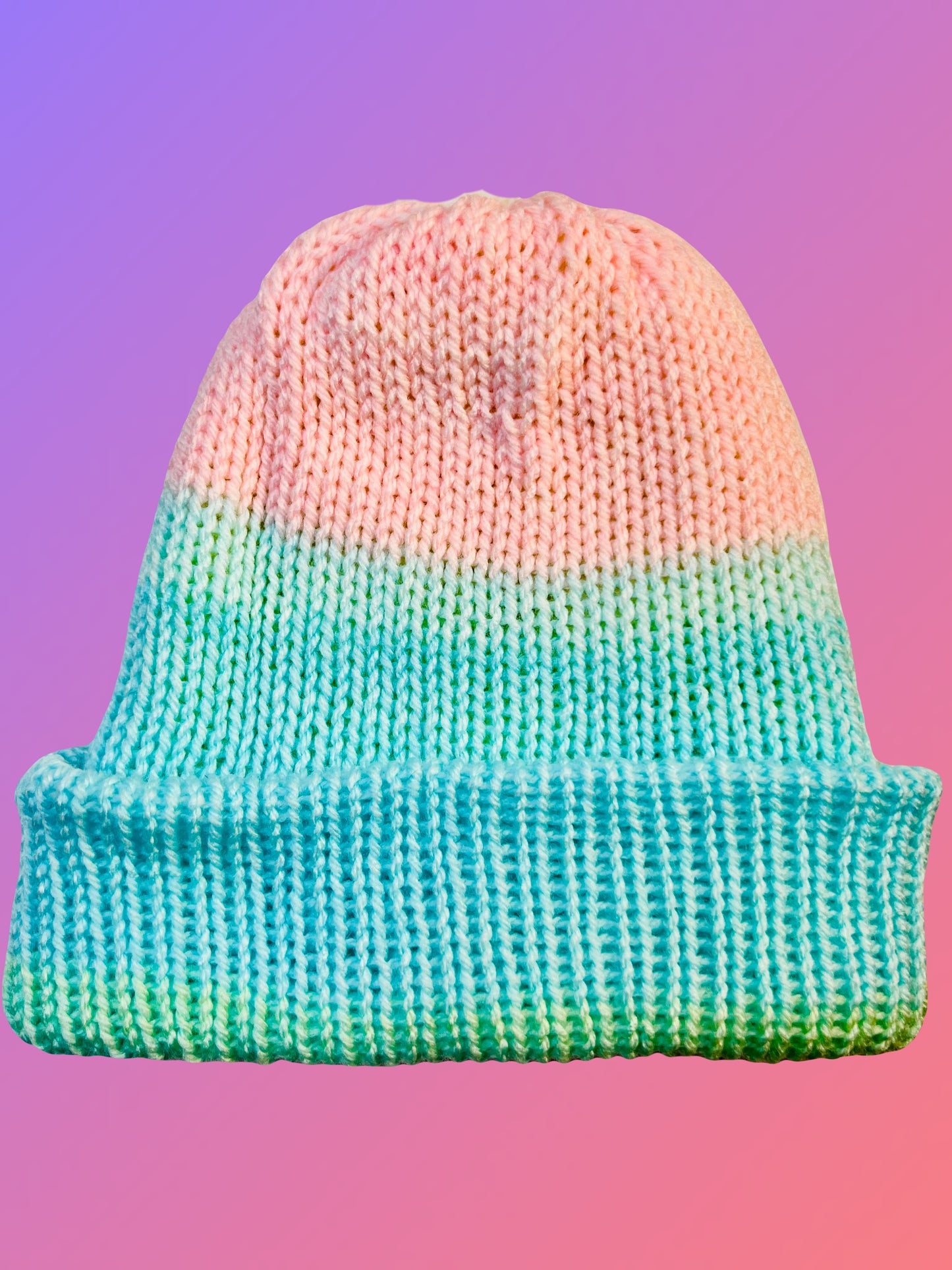 Pastel Tones Reversible Knit Beanie