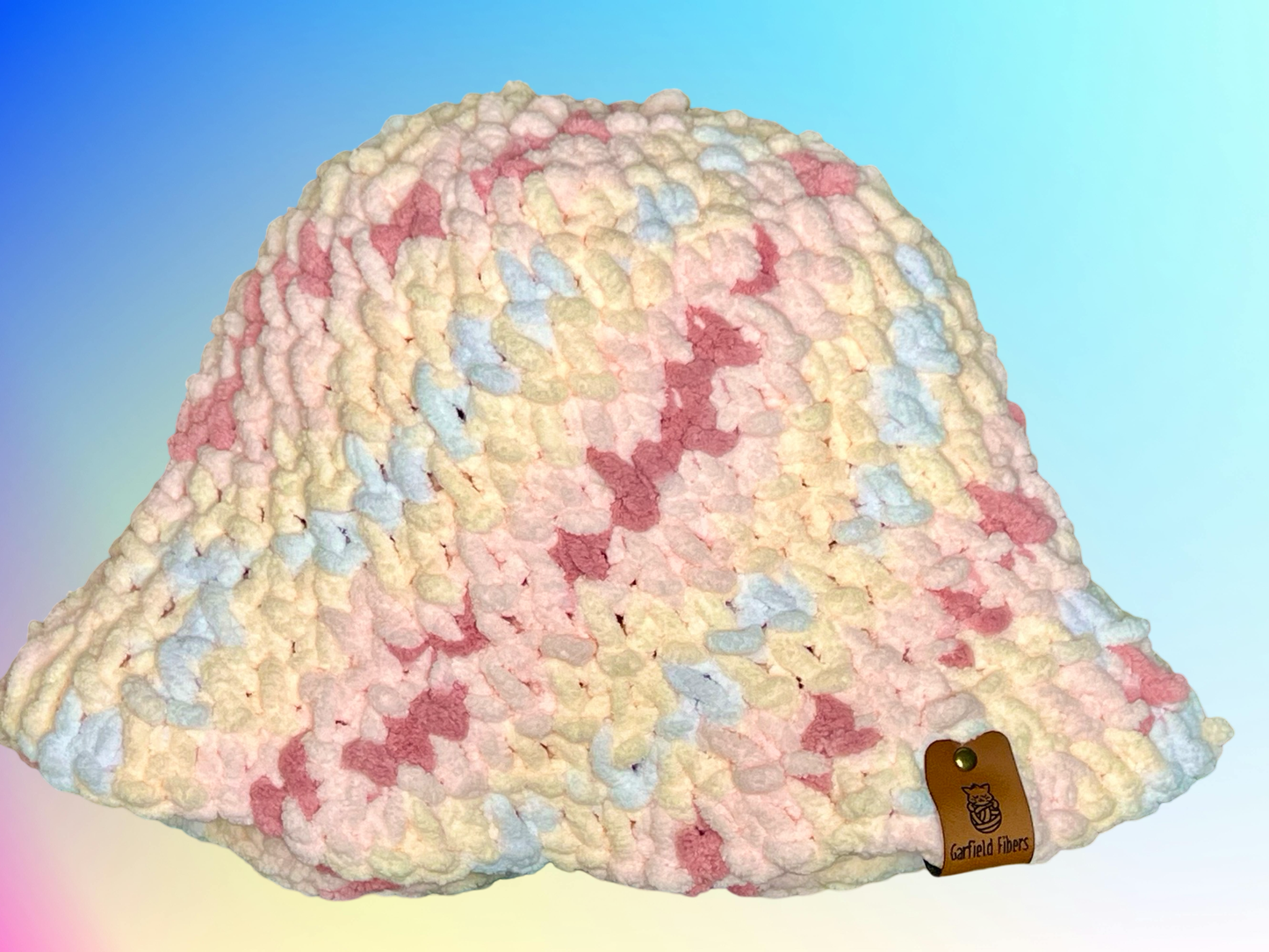 Pink Marshmallow Crochet Bucket Hat