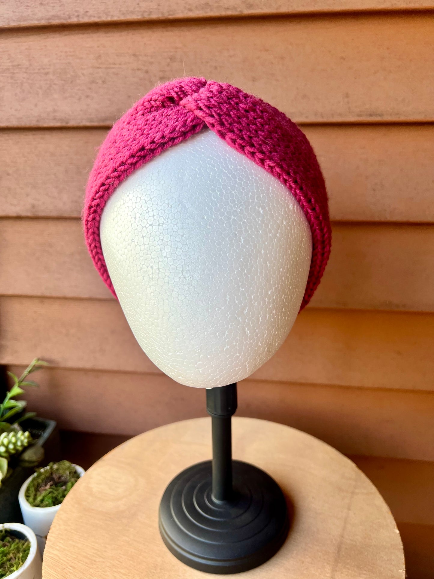 Maroon Knit Ear Warmer