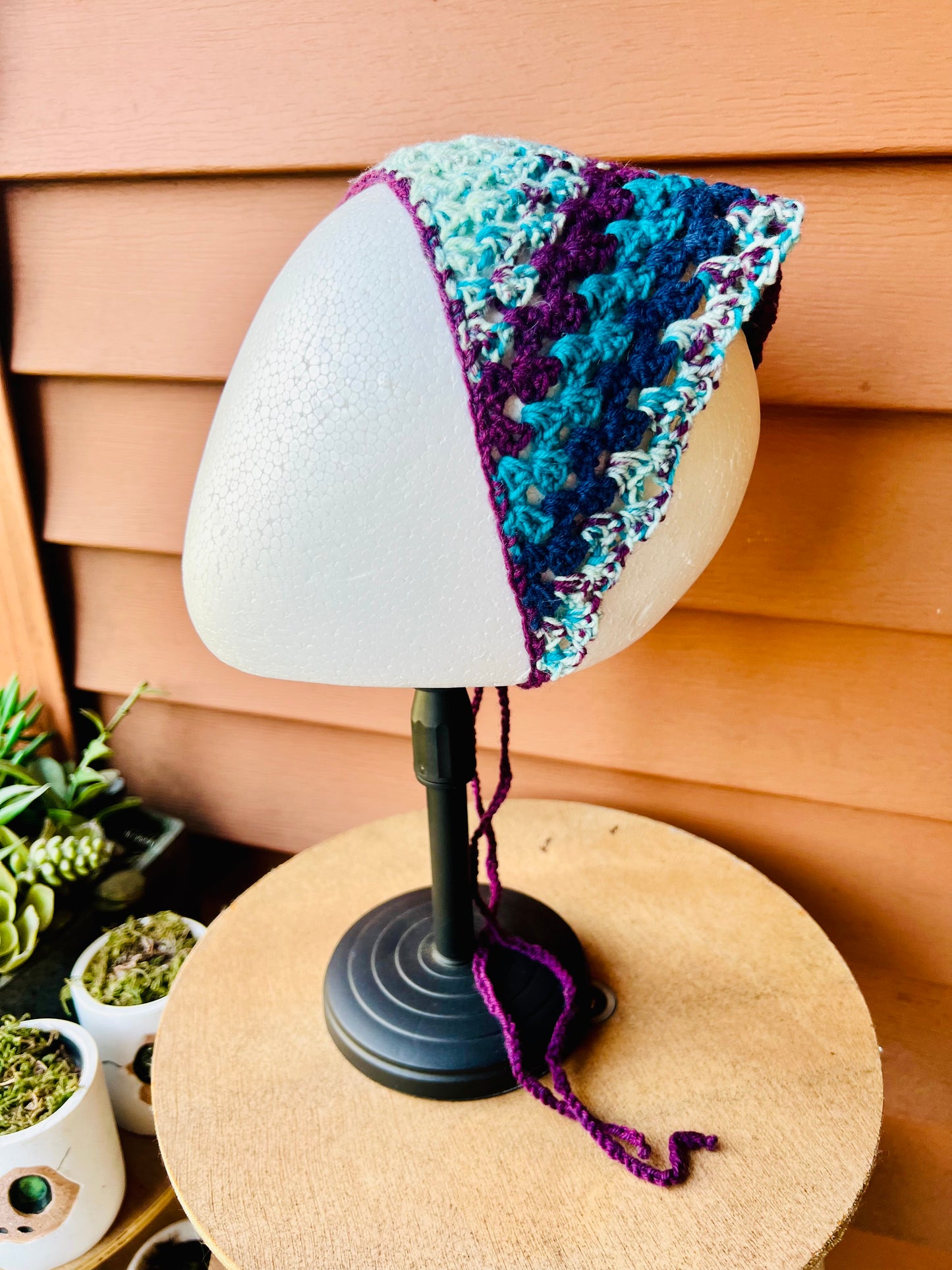 Blue Raspberry Crochet Bandana