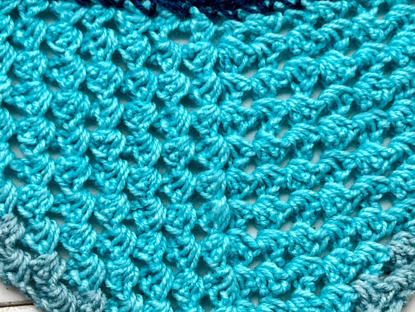 Cyan Gradient Crochet Bandana