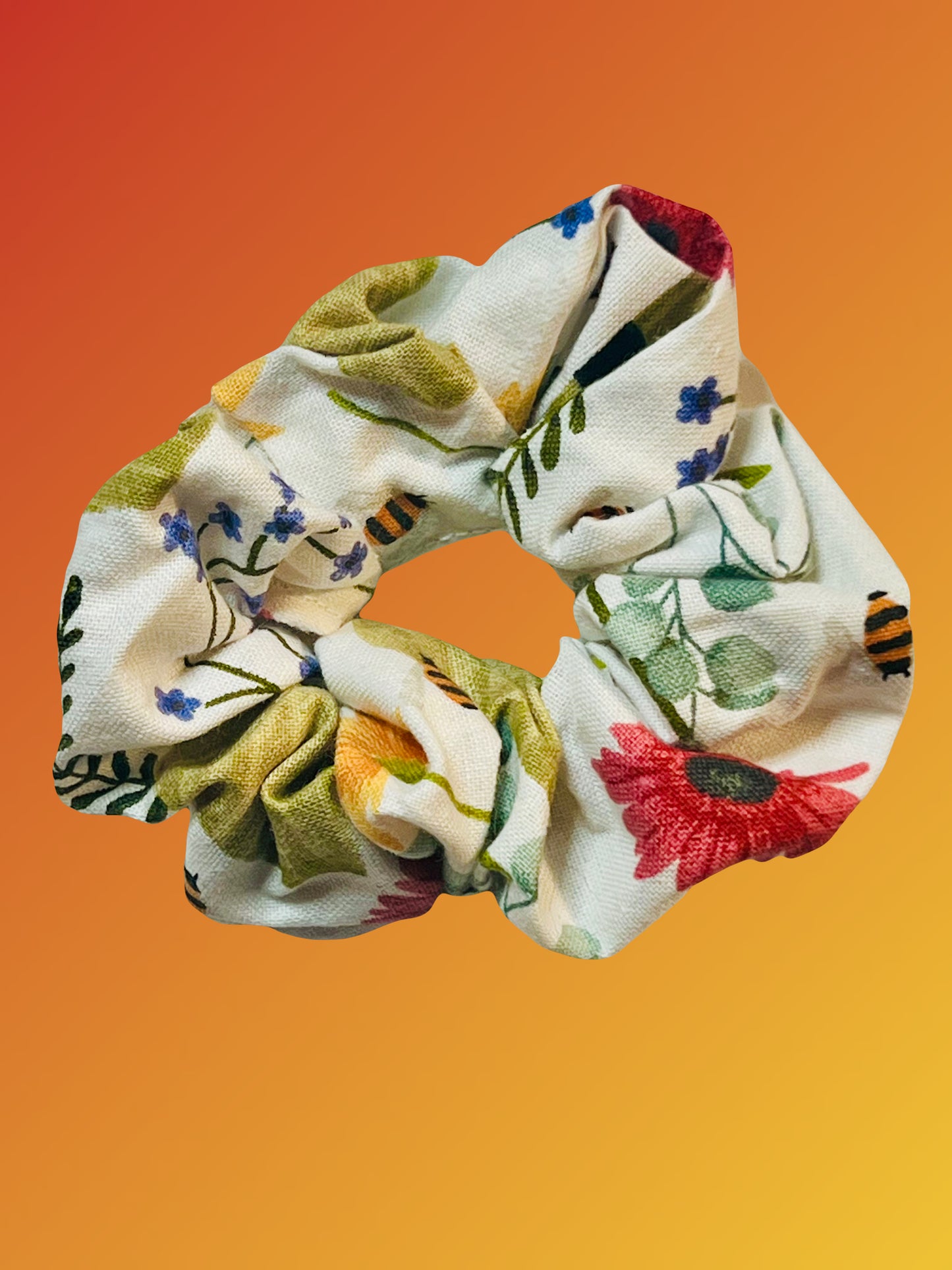 Bees to Flowers Scrunchie