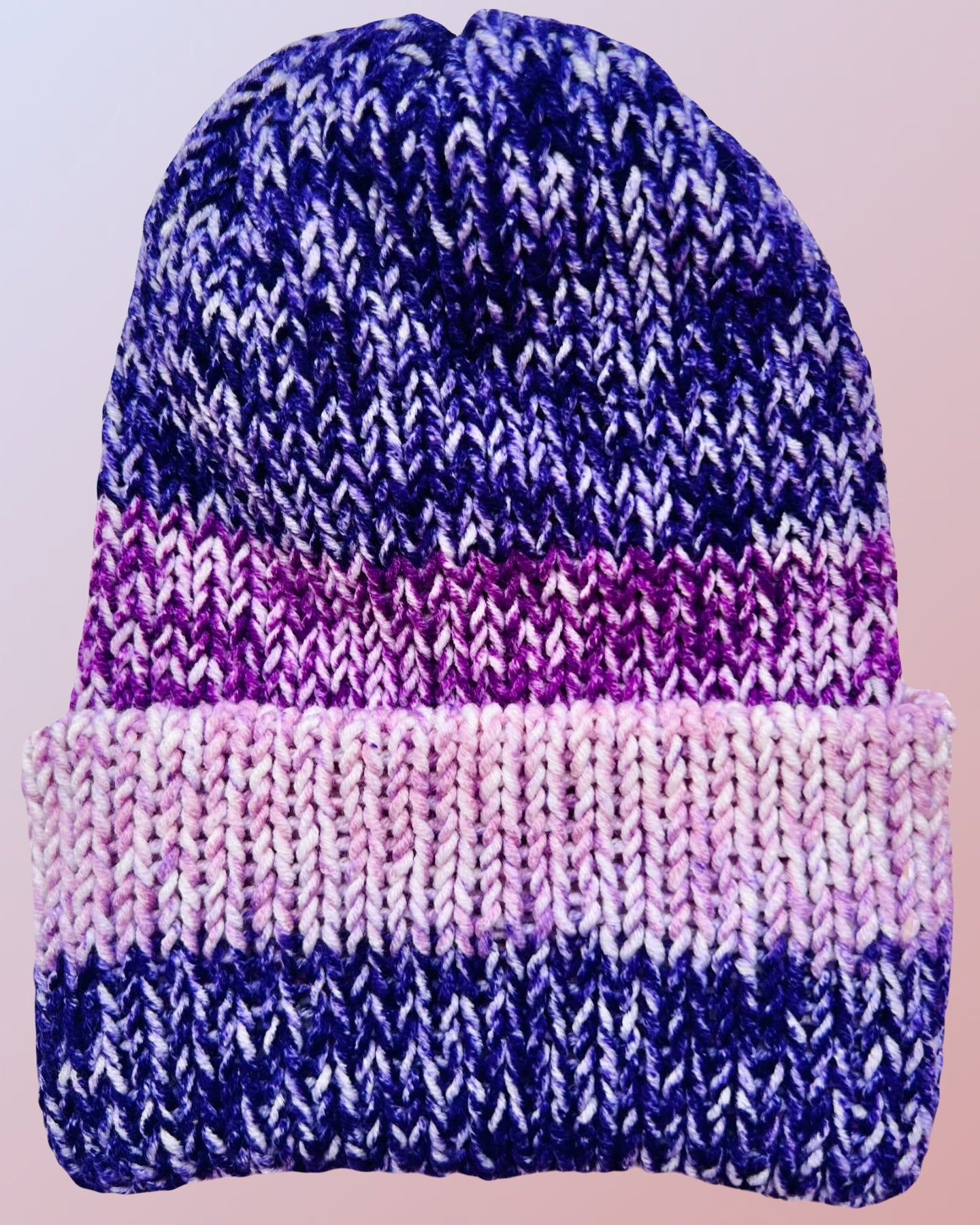 Lavender Fields Reversible Knit Beanie