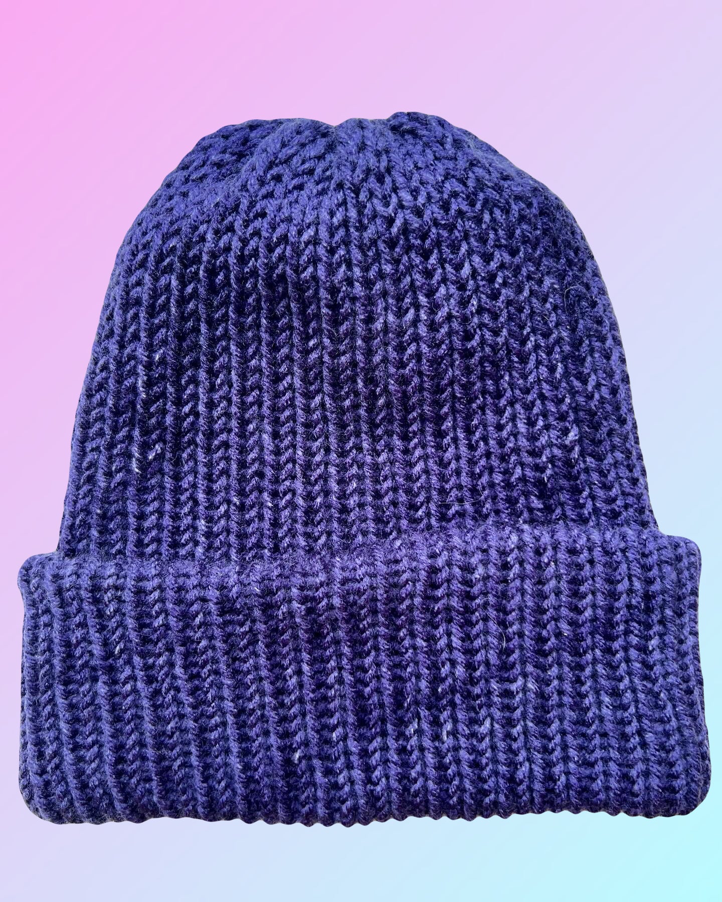 Mixed Purples Reversible Knit Beanie