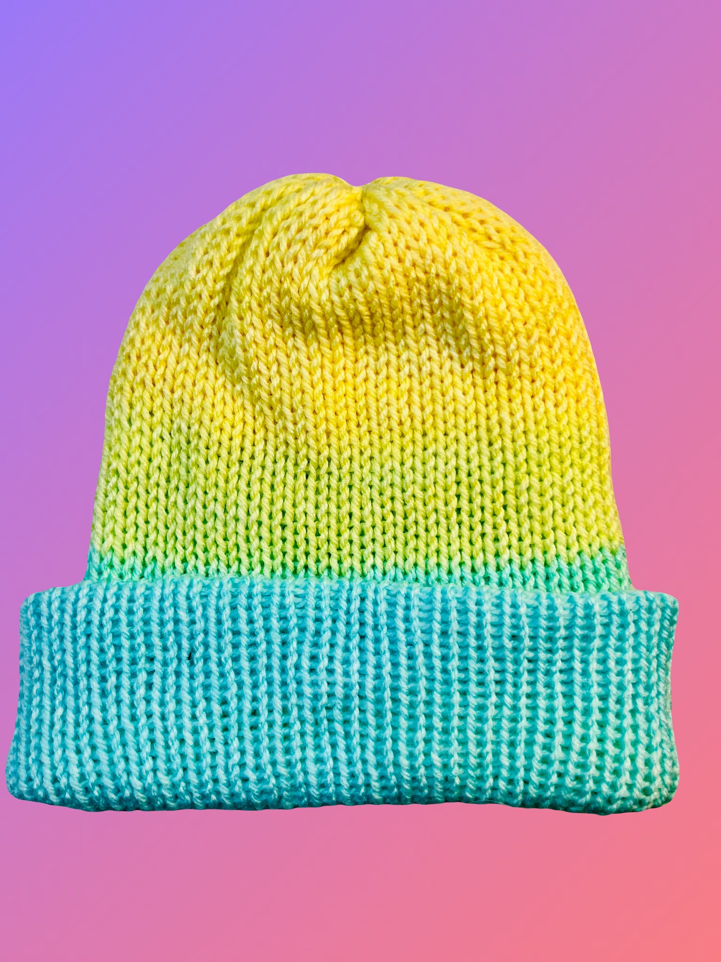 Pastel Tones Reversible Knit Beanie