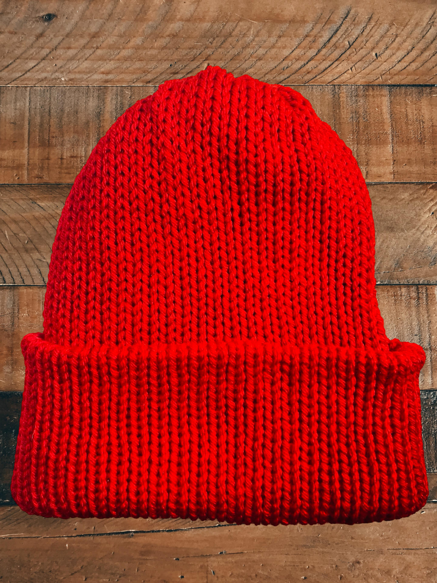 Black and Red Reversible Knit Beanie