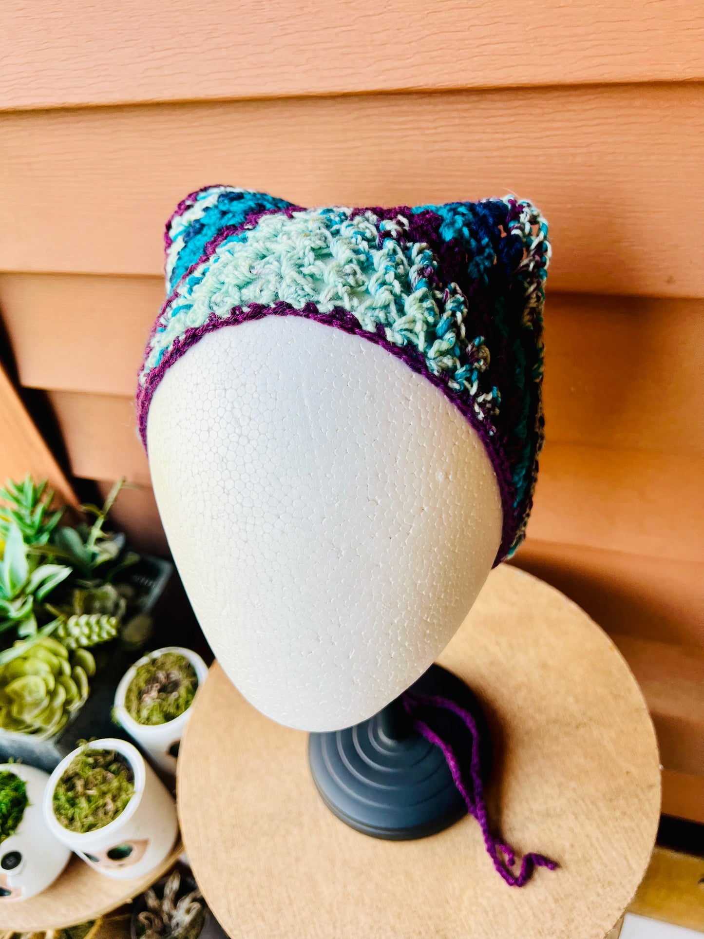 Blue Raspberry Crochet Bandana