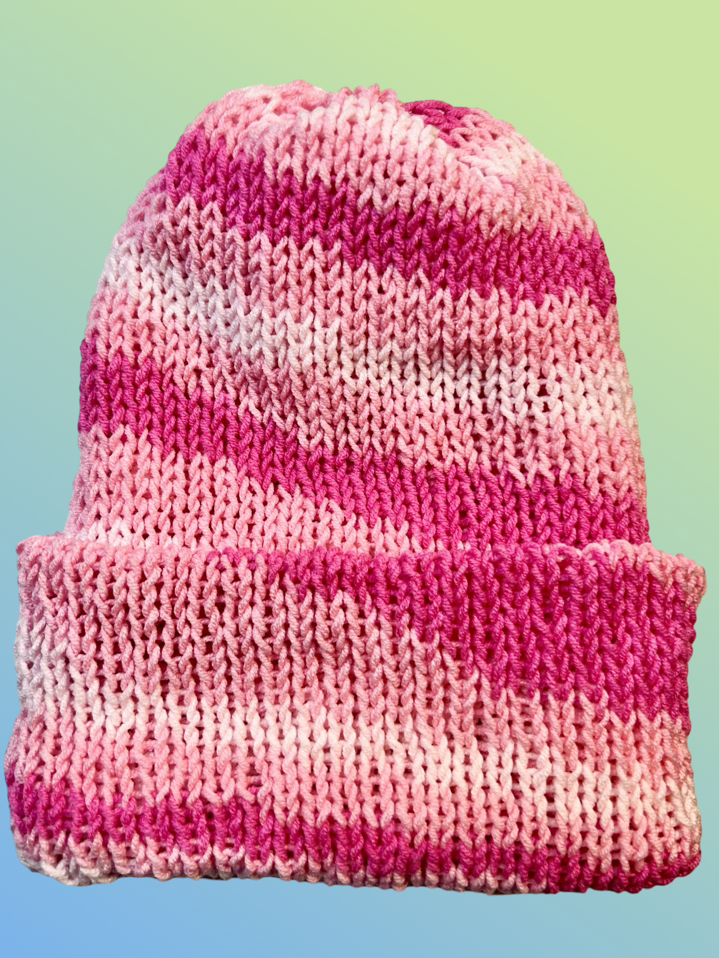 Pink Swirl Reversible Knit Beanie