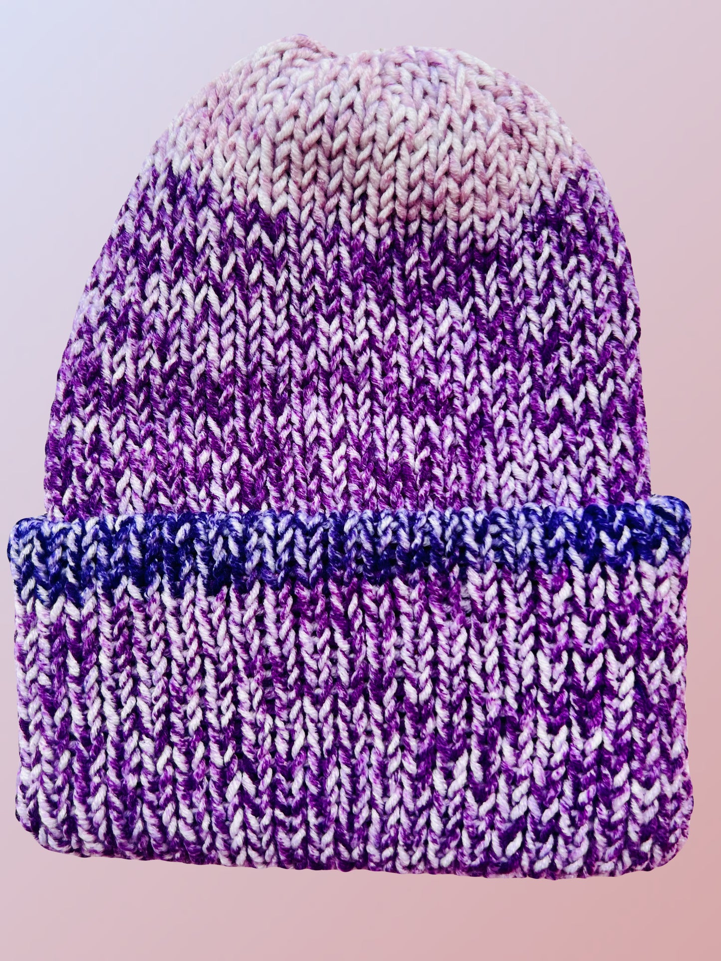 Lavender Fields Reversible Knit Beanie