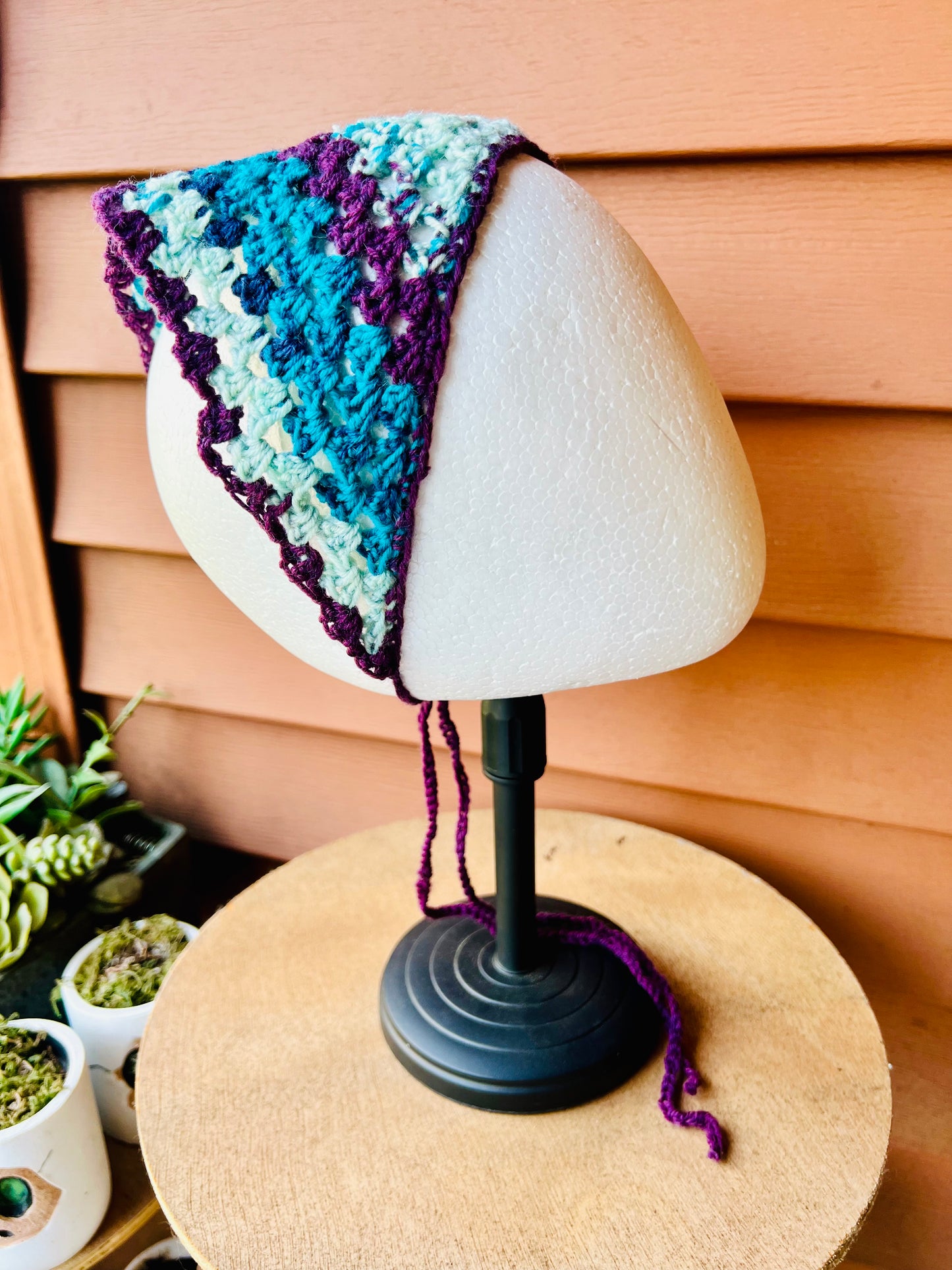 Blue Raspberry Crochet Bandana