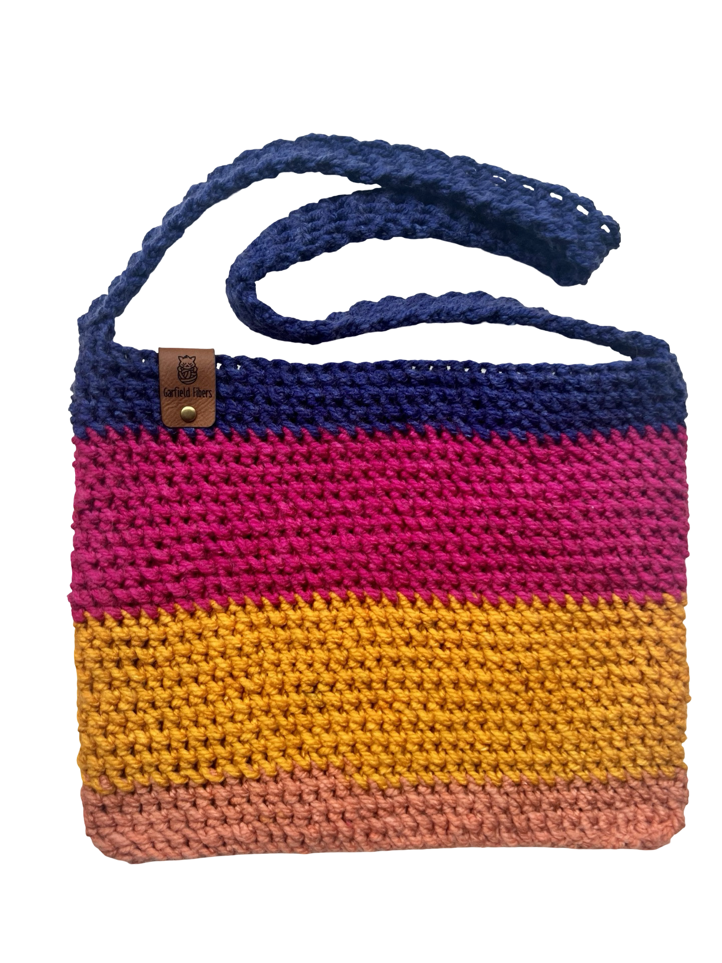 Color Block Crochet Mini Tote Bag