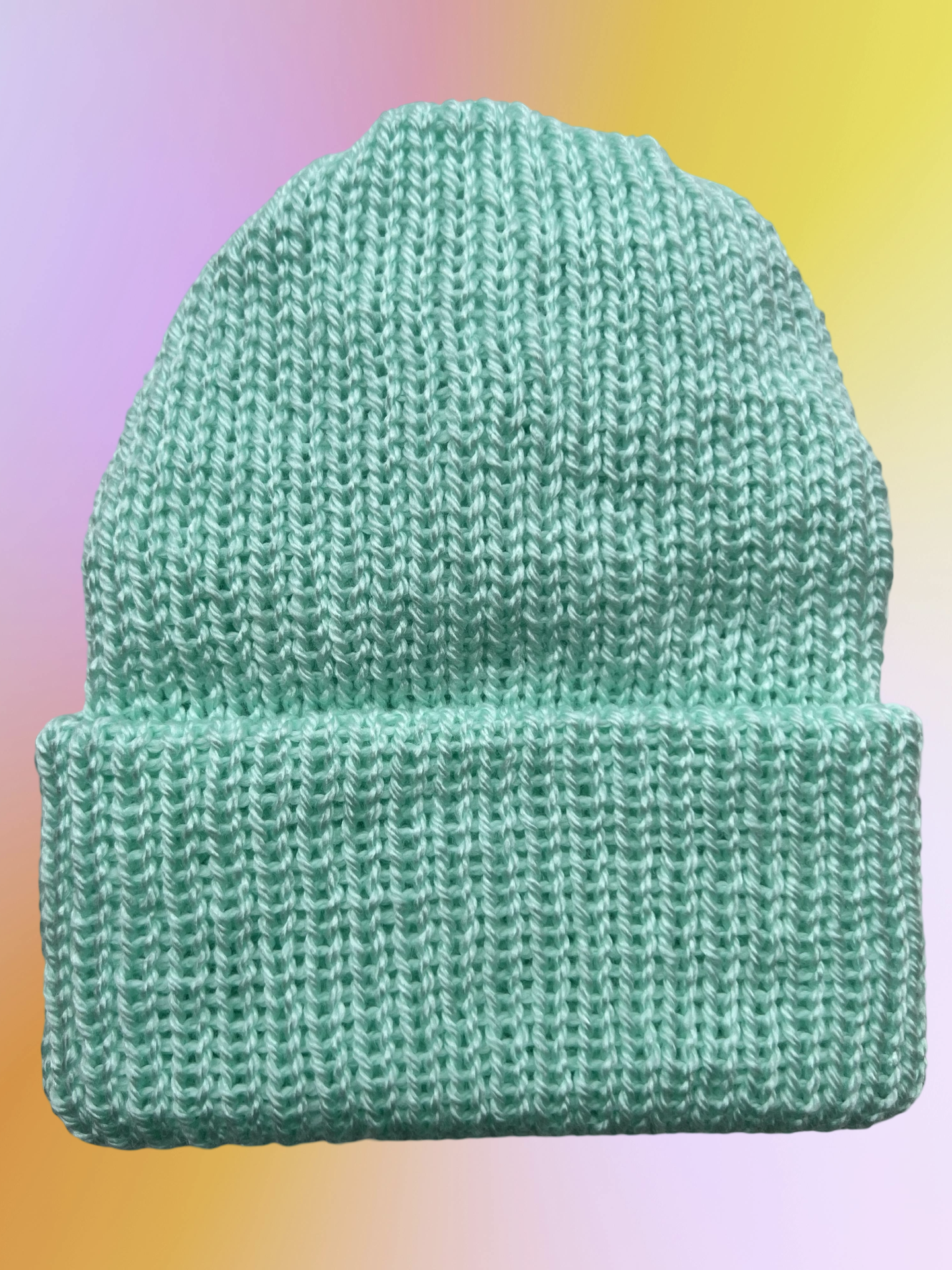 Solid Mint Reversible Knit Beanie