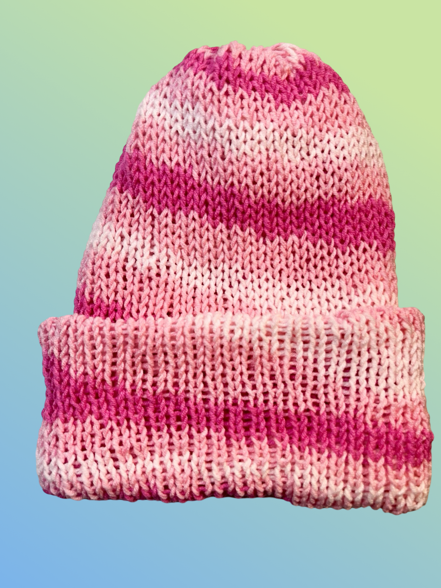 Pink Swirl Reversible Knit Beanie