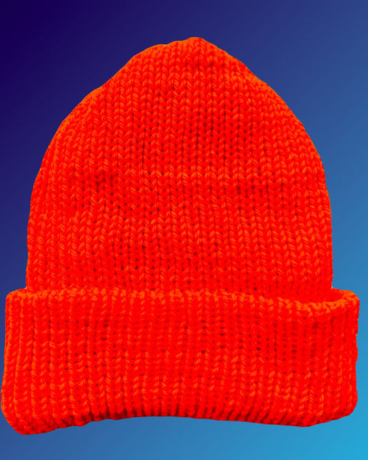 Orange Reversible Knit Beanie