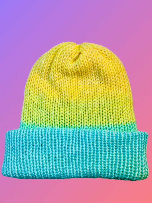 Pastel Tones Reversible Knit Beanie