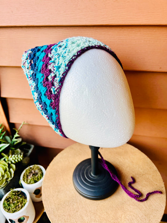 Blue Raspberry Crochet Bandana