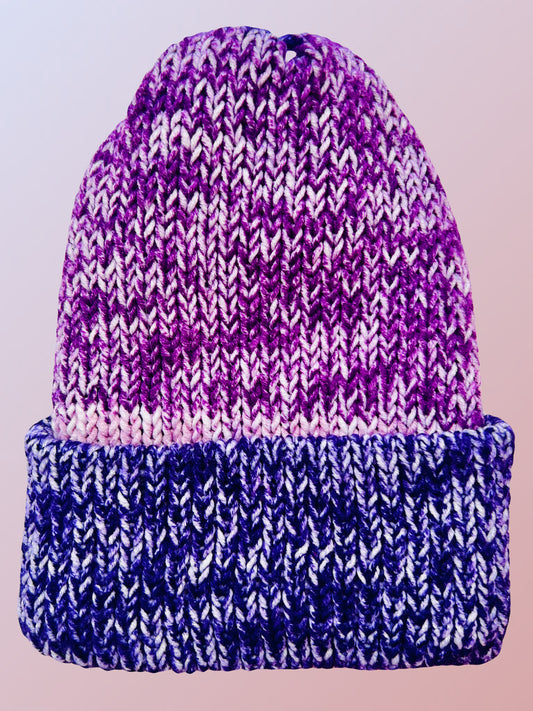 Lavender Fields Reversible Knit Beanie