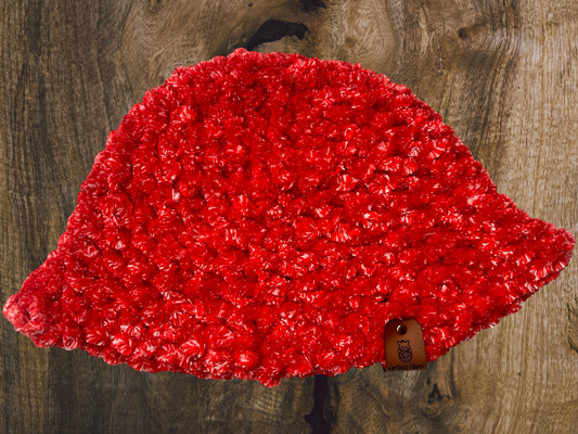 Red Velvet Crochet Bucket Hat