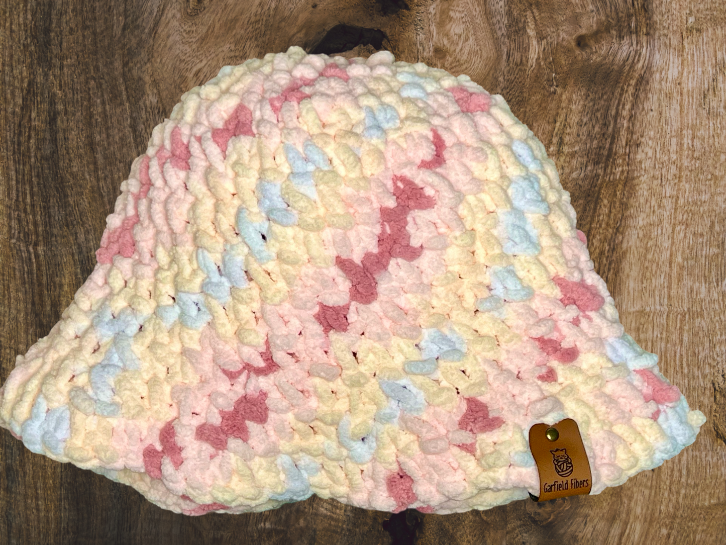 Pink Marshmallow Crochet Bucket Hat