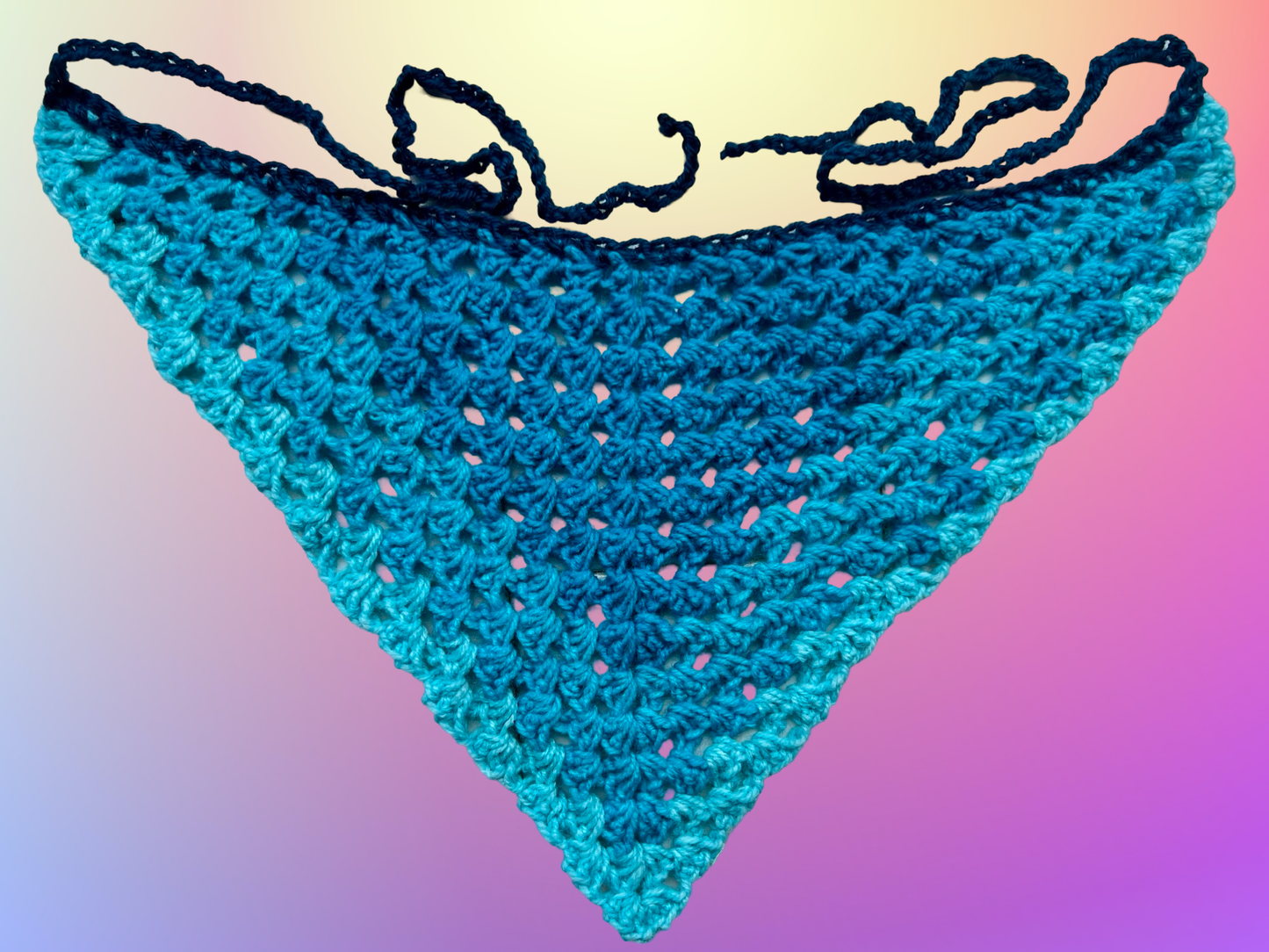 Mixed Blues Crochet Bandana