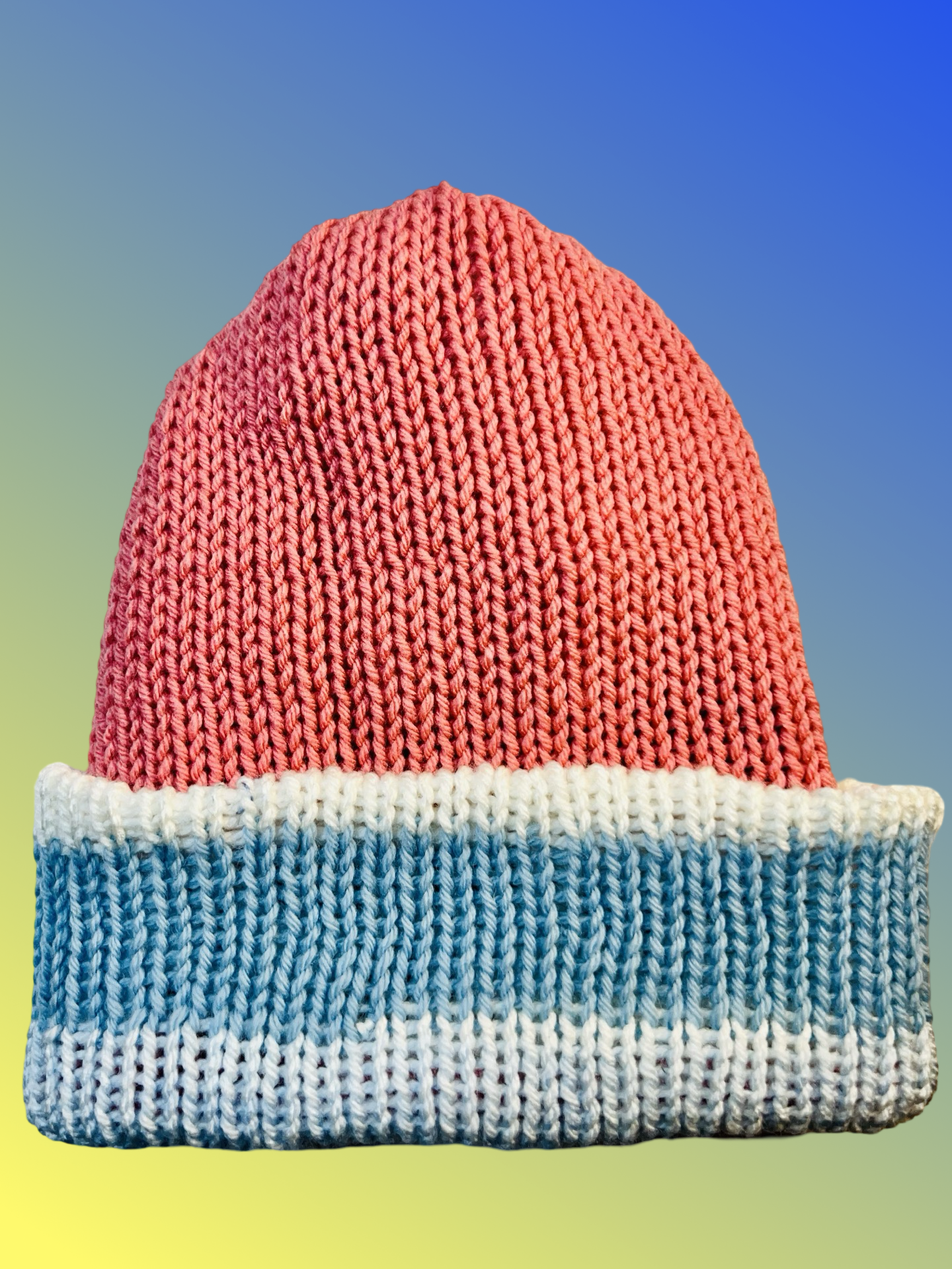 Summer Skies Reversible Knit Beanie