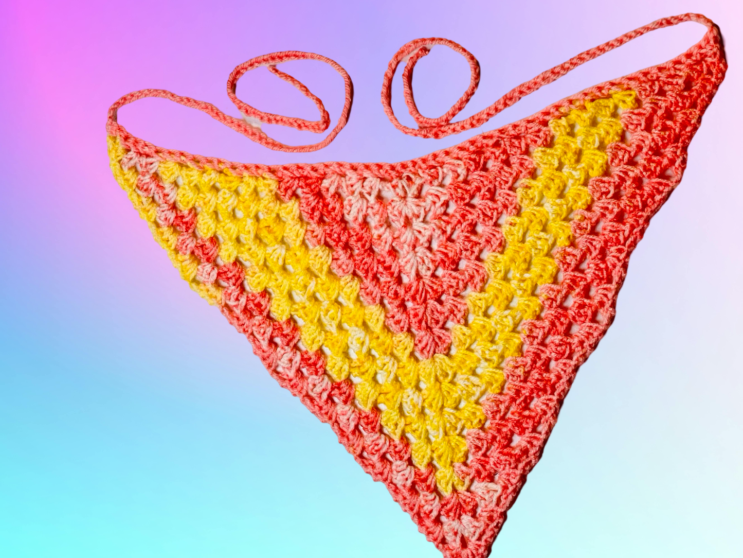 Strawberry Lemonade Crochet Bandana