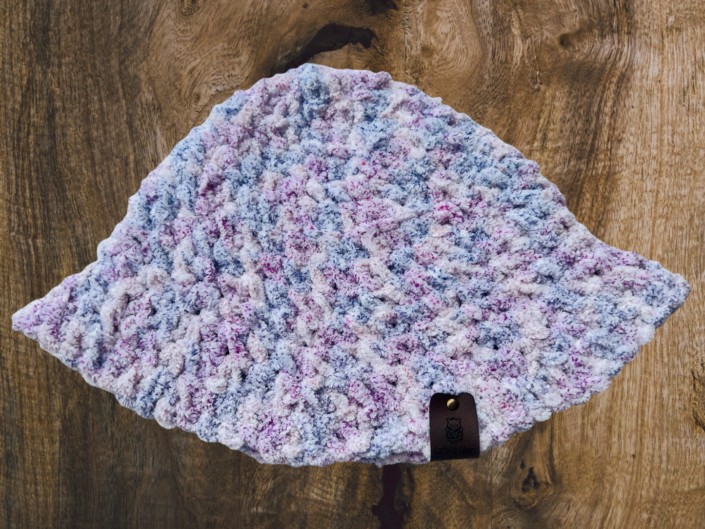 Lilac Cloud Chenille Crochet Bucket Hat
