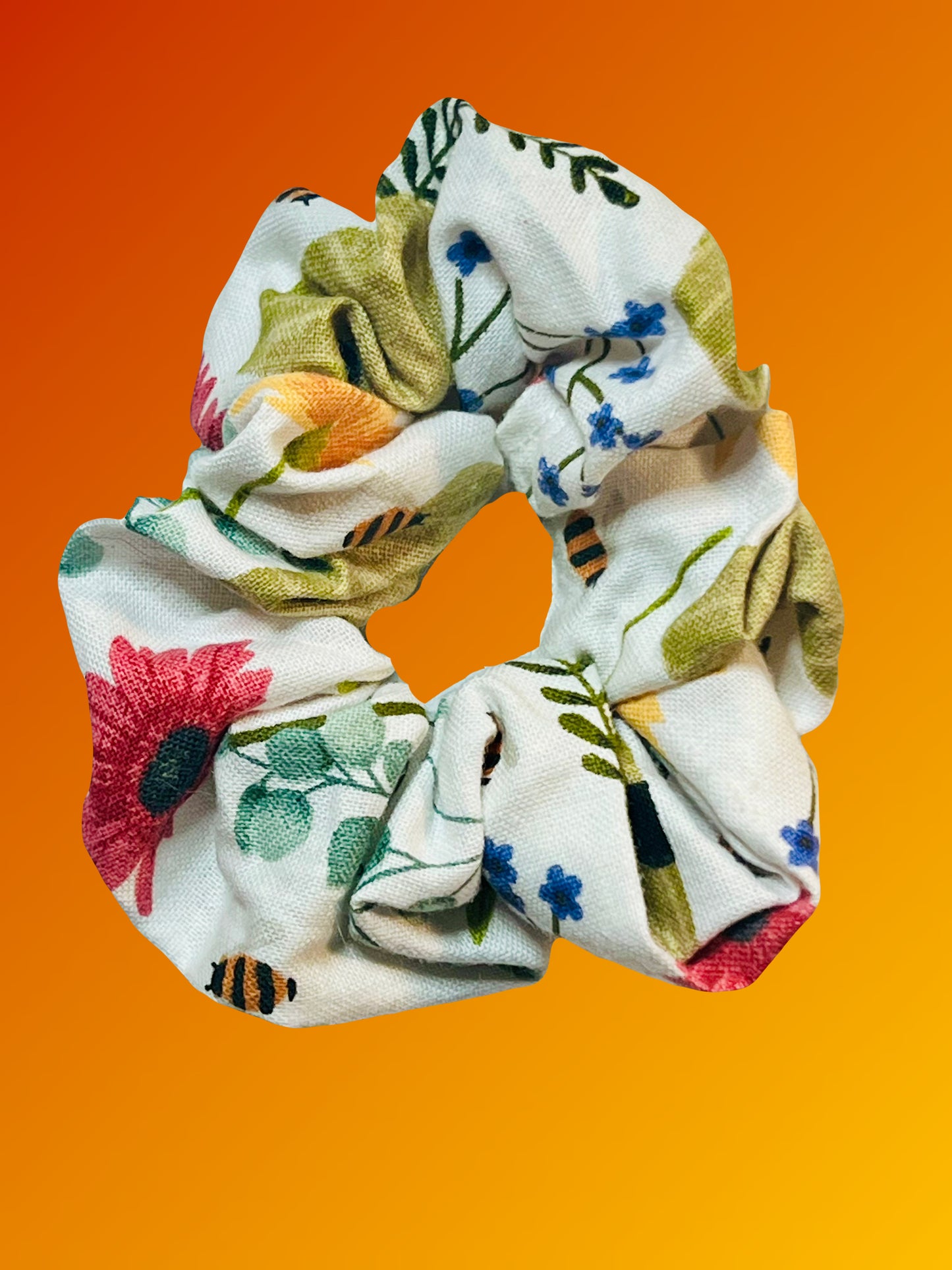 Bees to Flowers Scrunchie