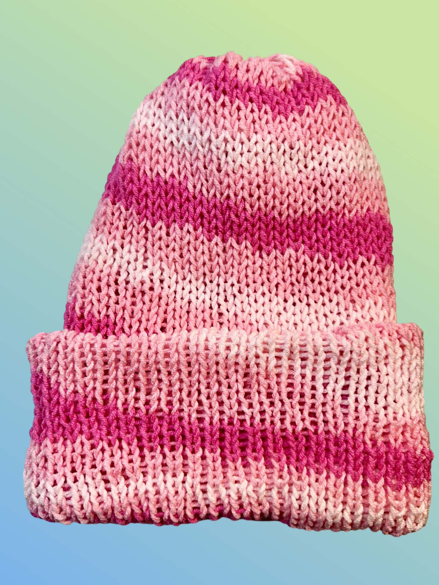 Pink Swirl Reversible Knit Beanie