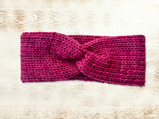 Maroon Knit Ear Warmer
