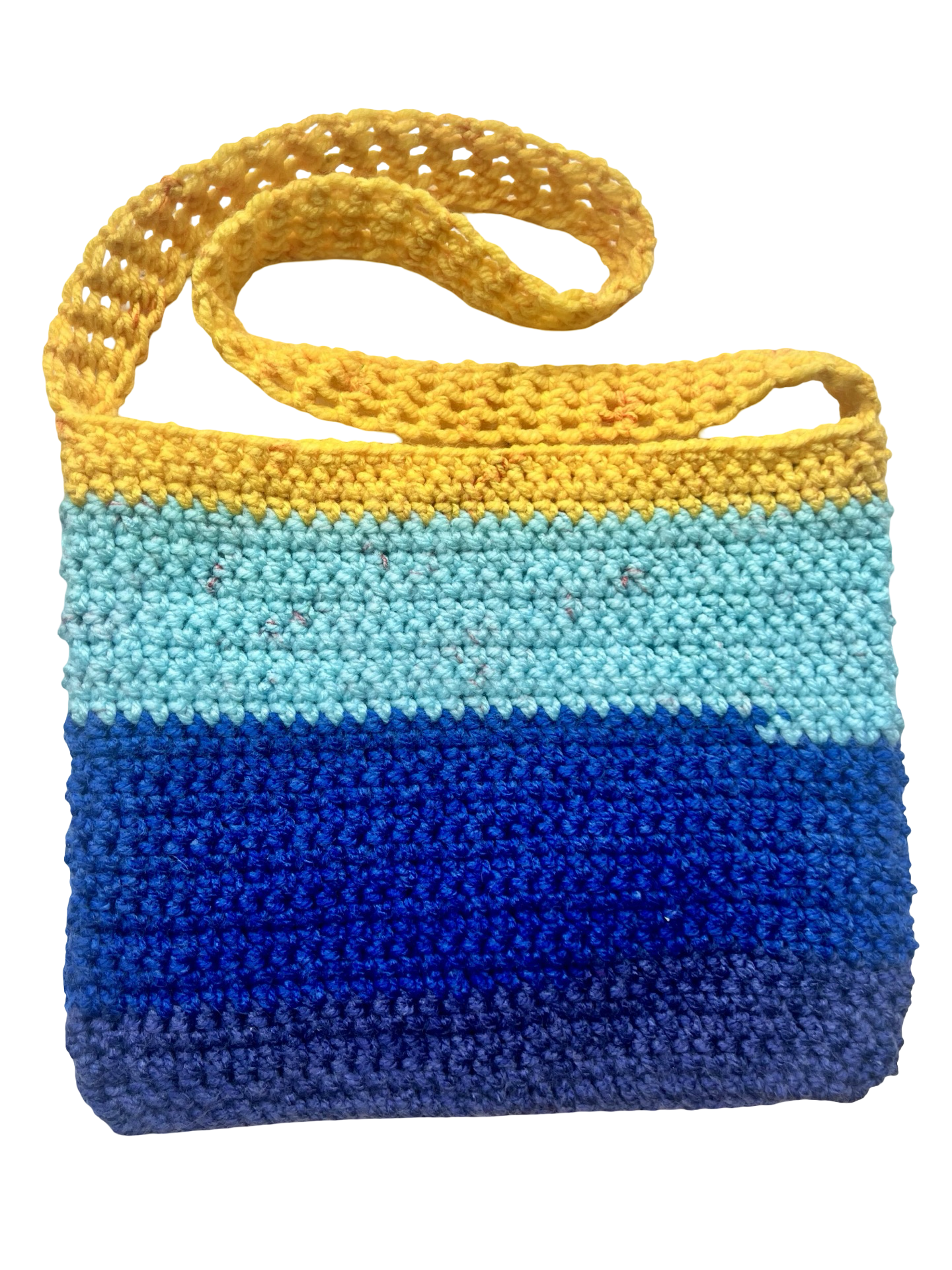 Color Block Crochet Mini Tote Bag