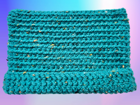 Flecked Teal Crochet Cat Ear Beanie