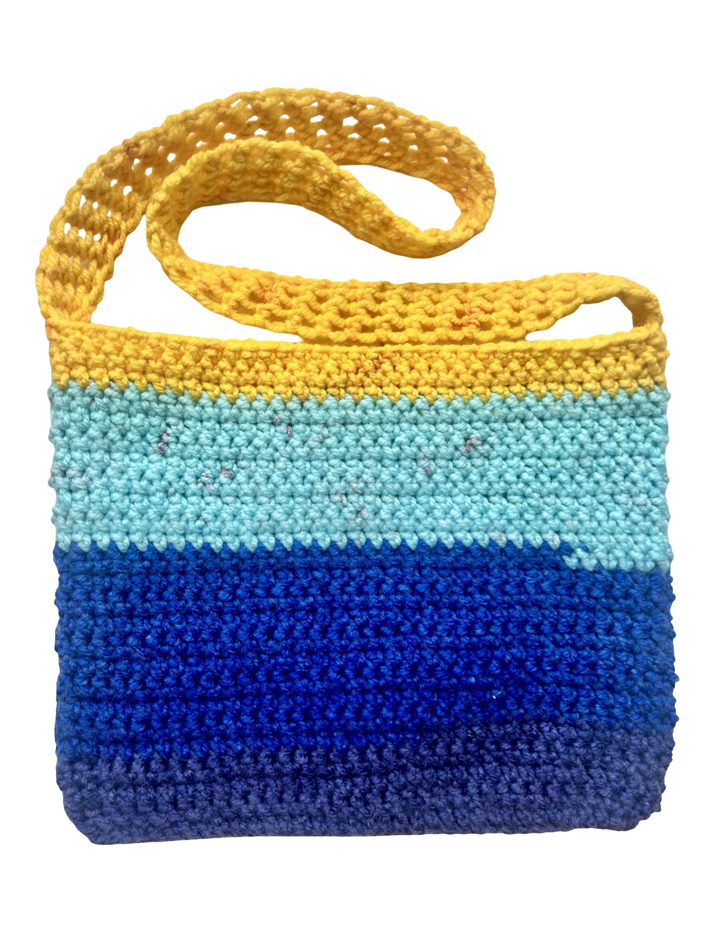 Color Block Crochet Mini Tote Bag