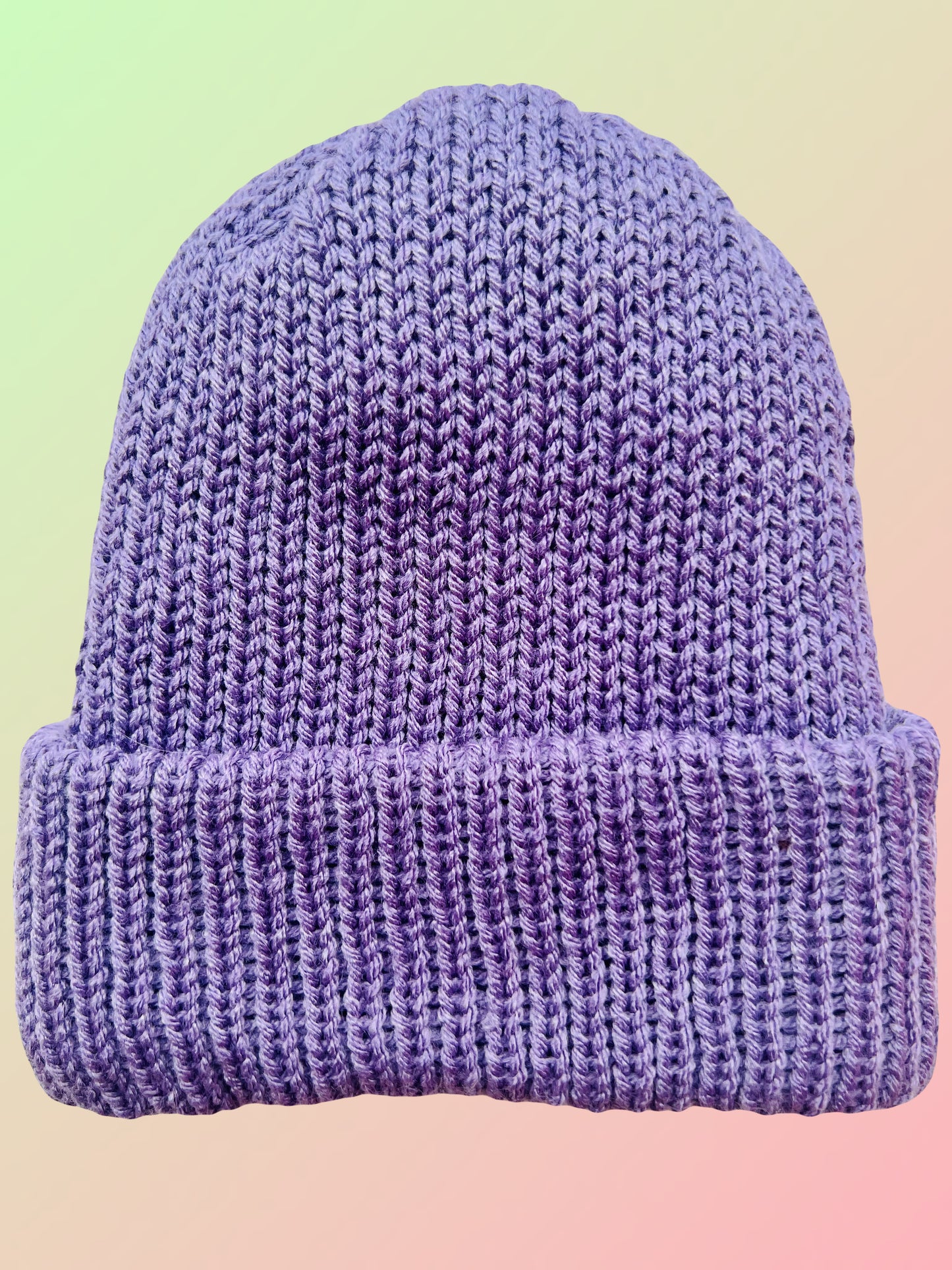 Purple Reversible Knit Beanie